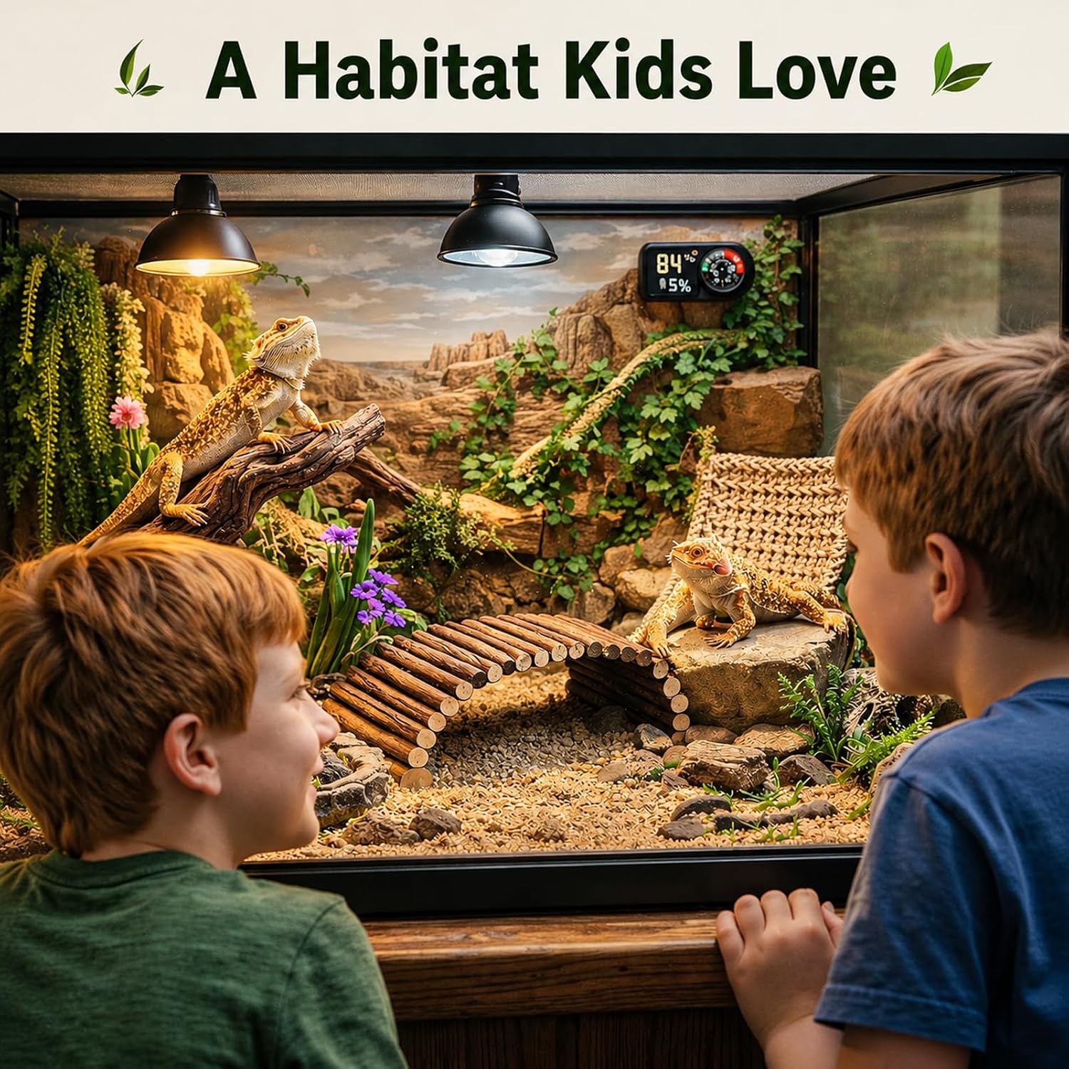 RUNANIA Bearded Dragon Tank Accessories, 10 PCS Reptile Hammock Plants Bridge Jungle Climber Vines for Snakes Bearded Dragon Chameleon Gecko Lizard - Image 6
