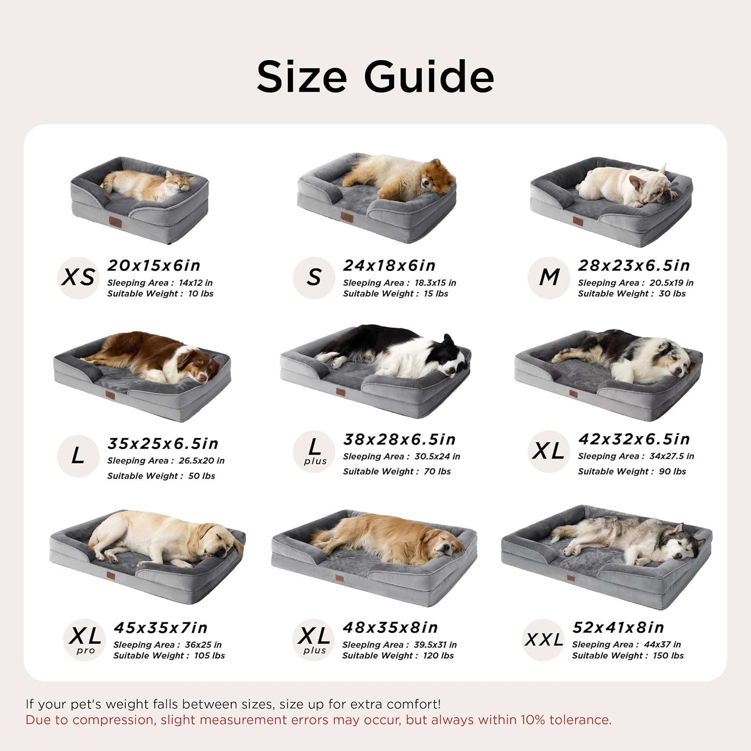 Bedsure Orthopedic Dog Beds Large Sized Dog - Washable Large Dog Cat Bed Waterproof, Comfort Dogs Couch Sofa with Washable Removable Cover, Pet Bed with Nonskid Bottom, Grey, 35" - Image 7