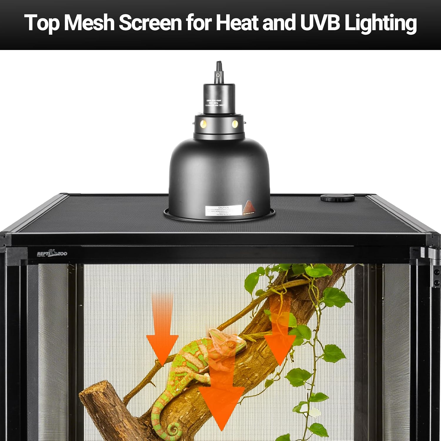 REPTI ZOO 18" x 18" x 36" Reptile Tank, Deluxe Foldable Screen Cage, 50 Gallon Vertical Terrarium with Fogger & Cable Pass, Tall Enclosure for Chameleon, Tree Frog, Crested Gecko, Arboreal Reptiles - Image 4