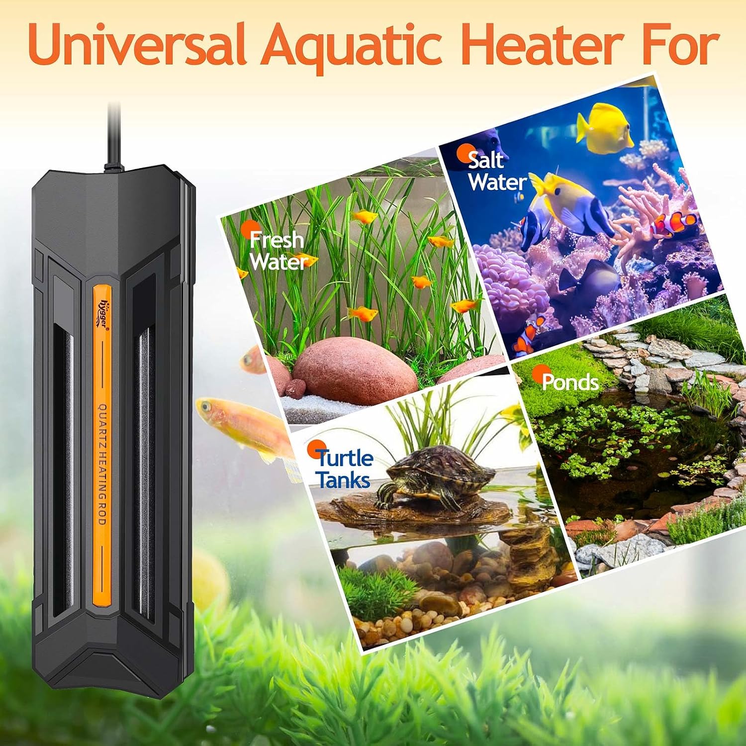 hygger 300W Aquarium Heater with Controller, Adjustable & Submersible Fish Tank Heater with Digital Display Safety Triple Protection Beeping Alarm for Saltwater and Freshwater 40-80 Gallon - Image 4