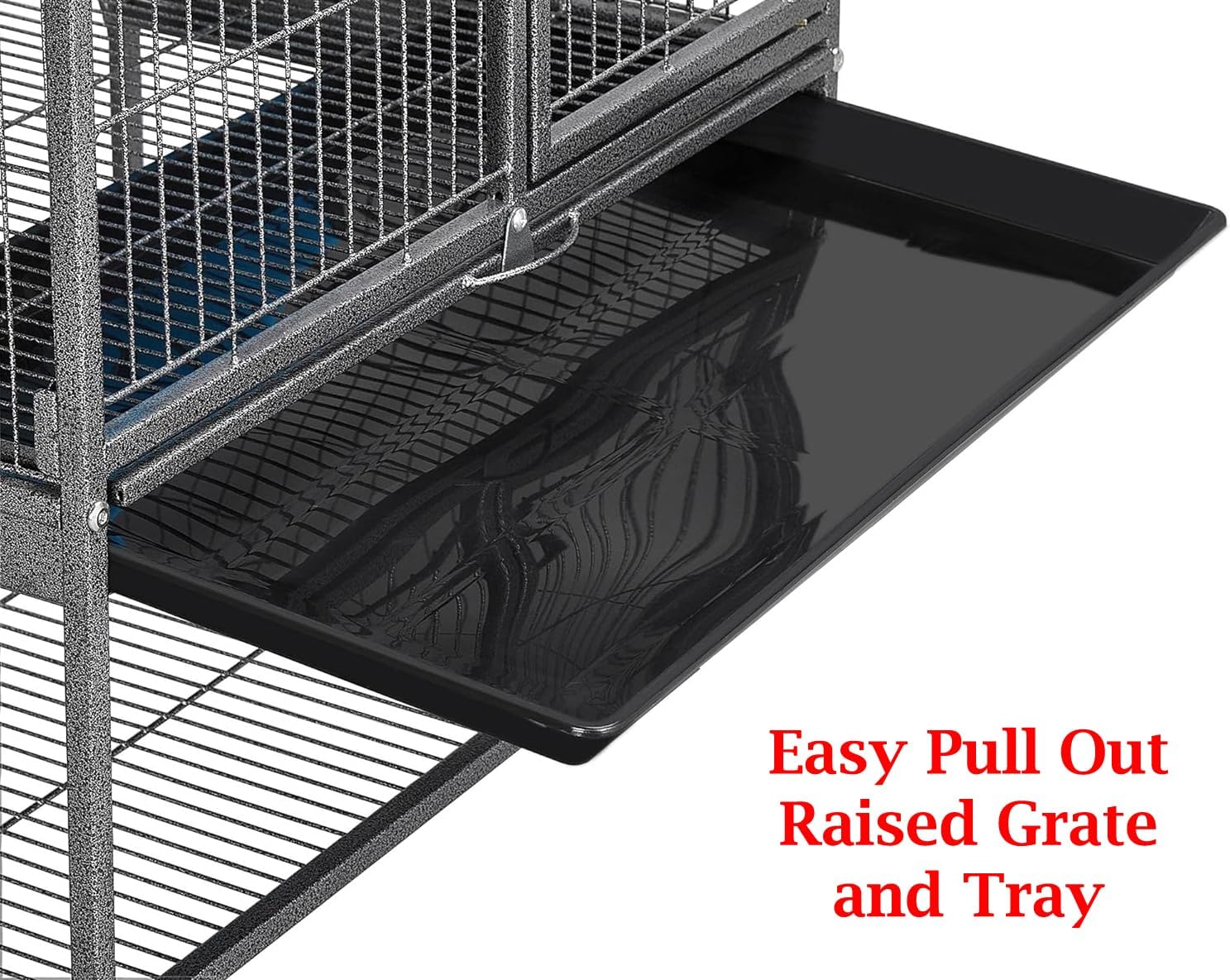 Large Two Full Story Deluxe Double Unit 4-Tiers Tight 1/2-Inch Bar Spacing Durable Front Doors Water Bottle Food Bowl for Feisty Ferret Squirrel Hammock Rat Gerbil Small Animal Critter Rolling Cage - Image 8