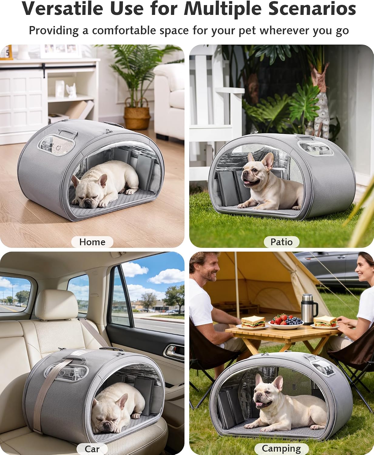Pecute Cooling Dog House,with Cooling Mat for Small Dogs,Cat Bed,L,Gray | 6 Ice Packs for Cooler,Aluminum Film Insulation System,Breathable, Cool, Safe, and Sturdy AC Room for Cats in Hot Summer Days - Image 8