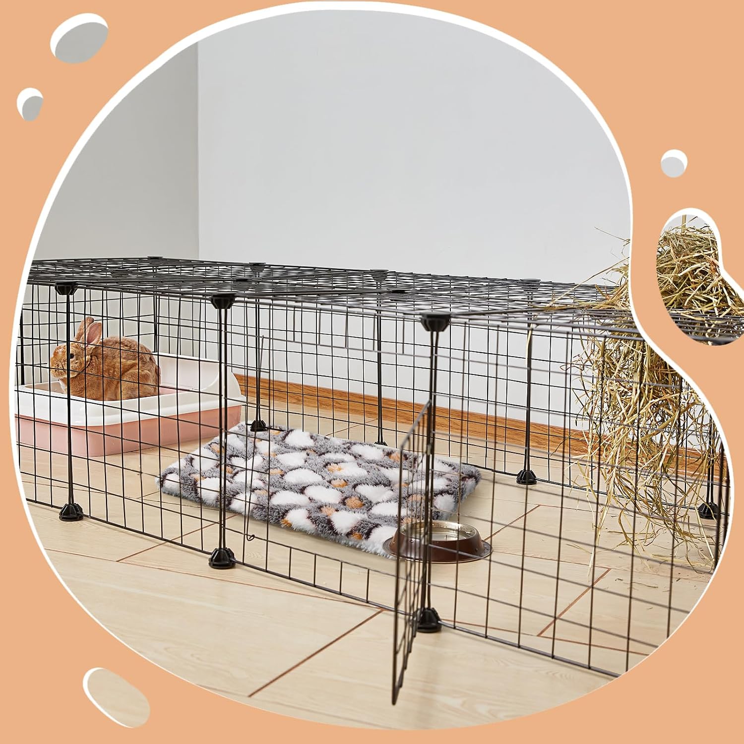 Jetec 3 Pcs Bunny Guinea Pig Beds Soft Bunny Mats Warm Guinea Pig Mat Small Animal Bed Pads Fleece Sleeping Pads for Indoor Rabbit Hamster Squirrel Hedgehog Chinchilla(Fleece,Pineapple Grid,Gray) - Image 4
