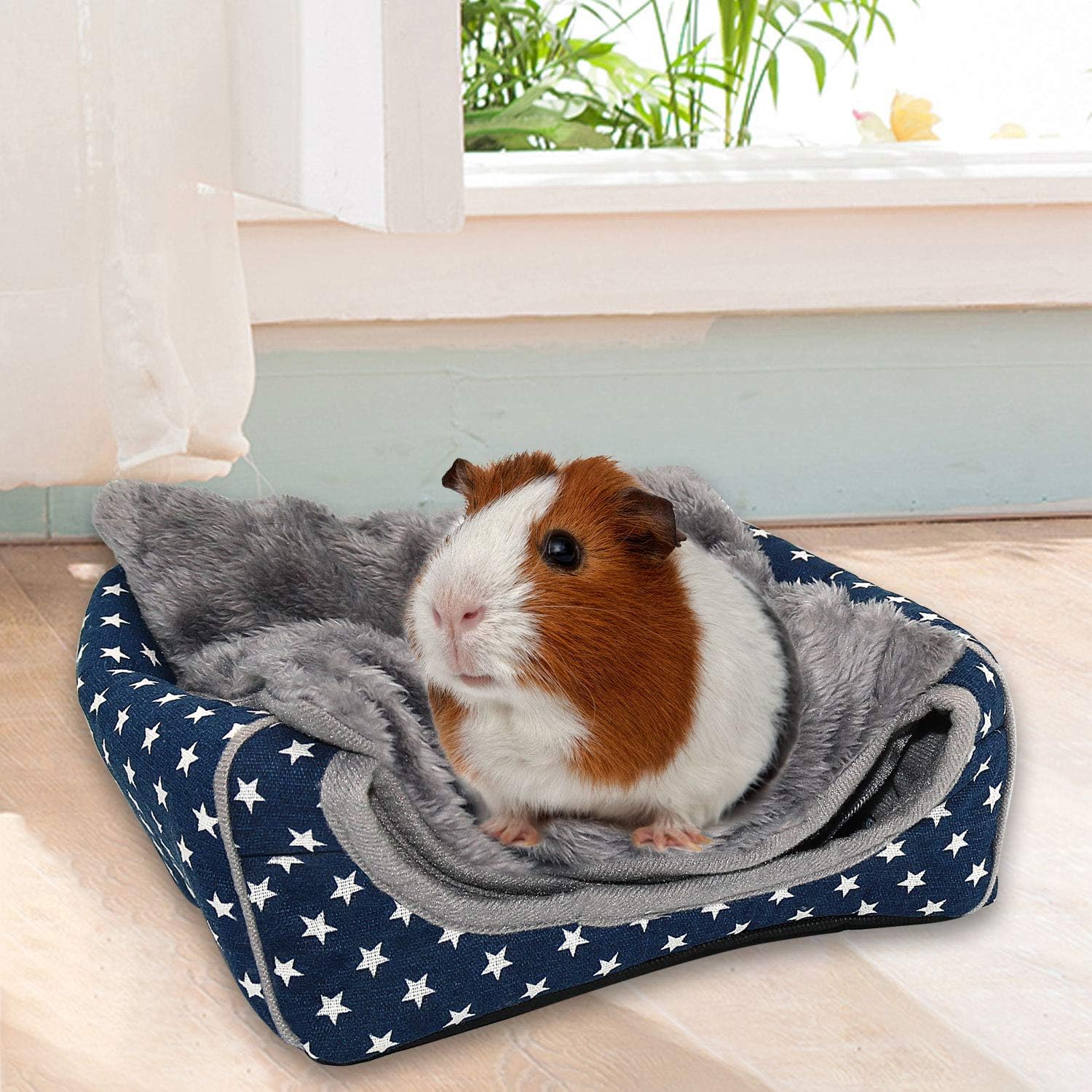 BWOGUE Guinea Pig House Bed Cozy Hamster Cave Large Hideout for Dwarf Rabbits Hedgehog Bearded Dragon Winter Nest Hamster Cage Accessories - Image 4