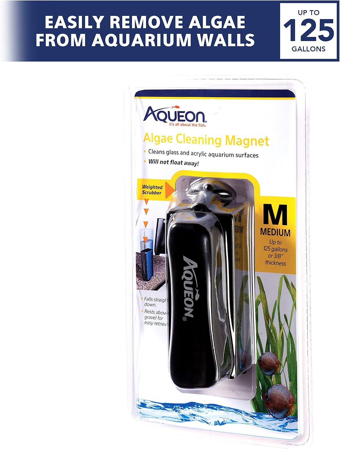 Aqueon Aquarium Algae Scraper, Fish Tank Magnetic Glass Cleaner for Glass/Acrylic, Medium - Image 2