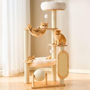 HITTITE Solid Wood Cat Tree Tower w...