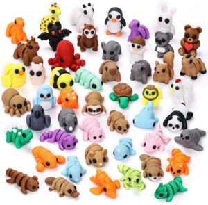 50 pcs Animal Figurines, 3D Printed...