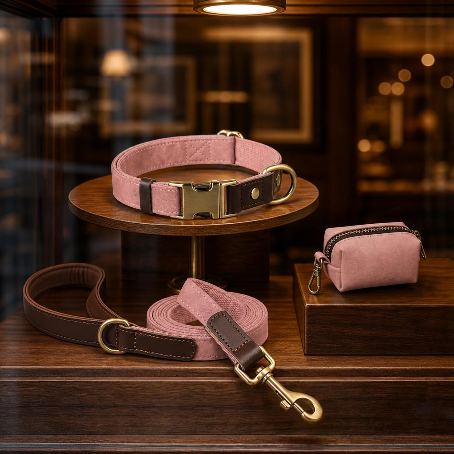 Didog Soft PU Leather Dog Collar for Large Dogs,Classic Adjustable Dog Collars with Quick Release Metal Buckle,Easy Clean and Comfortable with Nylon Lining,Pink,L Neck 16-23" - Image 6