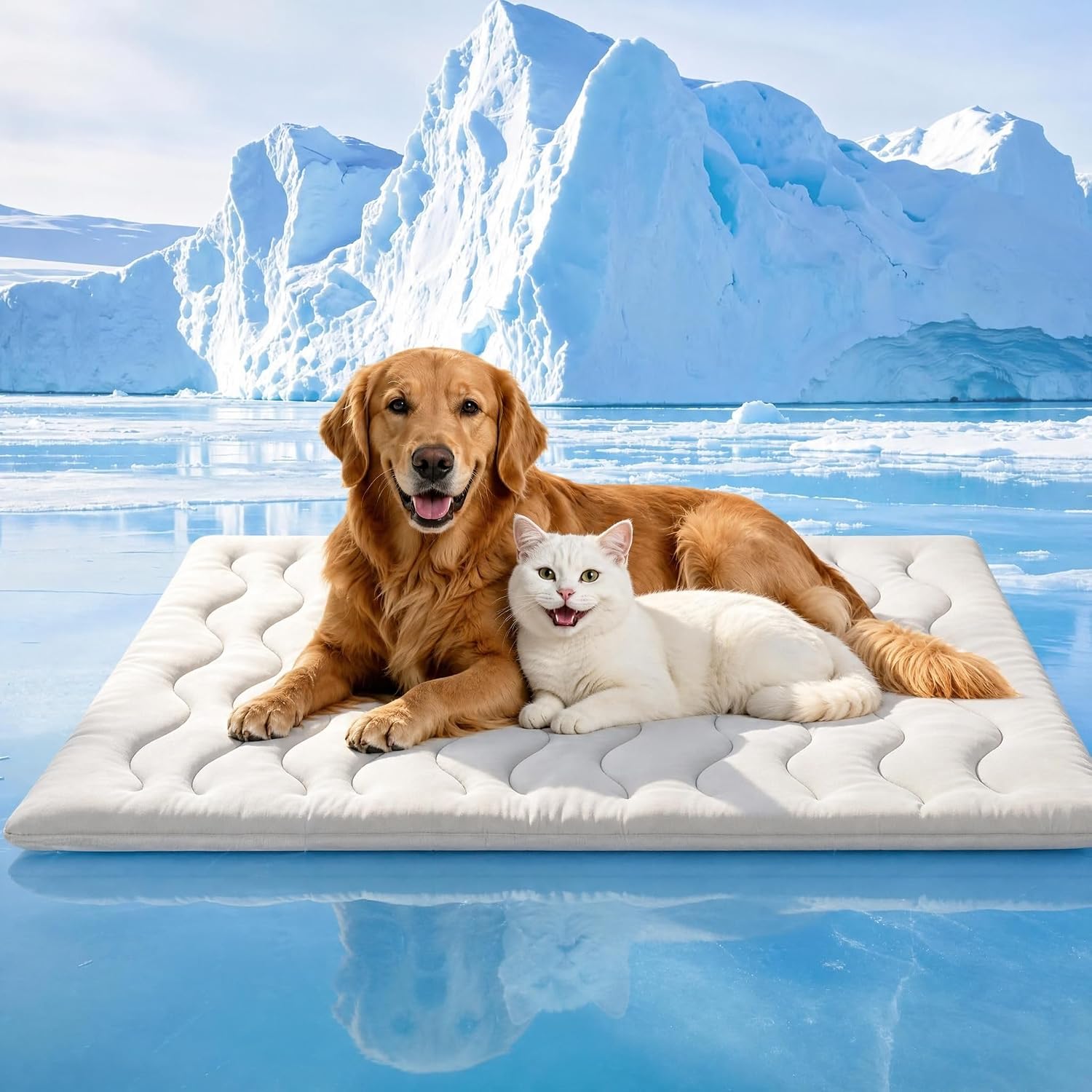 2026 Q-MAX>0.5 Large 39"×28" Arc-Chill Double-Sided Dog Cooling Mat | Upgraded Portable Waterproof Washable, All-Season Use, Indoor&Outdoor Pet Bed Mat for Dogs&Cats