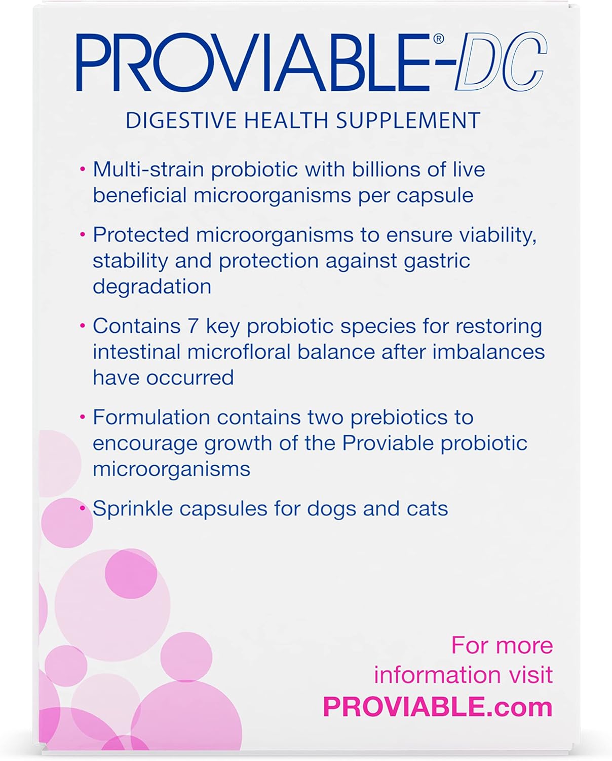 Nutramax Proviable Probiotics for Dogs and Cats, Daily Digestive Health Supplement with Multiple Strains of Bacteria, Cat and Dog Probiotics Plus Prebiotics, 30 Capsules - Image 4