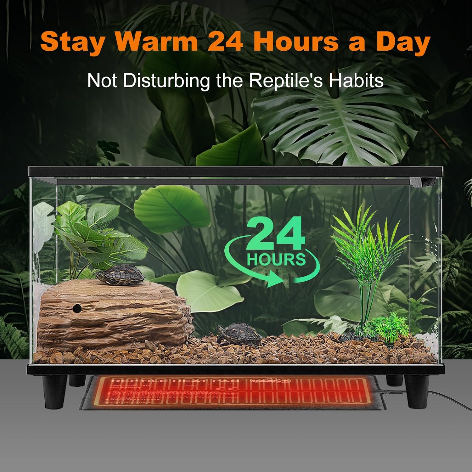 LUCKY HERP Reptile Heat Pad 8x18 Inch 24W Under Tank Terrarium Heating Mat, Reptile Heat Mat, Reptile Heating Pad for Turtle, Lizard, Hermit Crab, Frog, Snake - Image 5