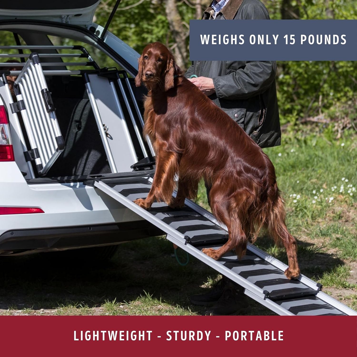 Trixie Telescoping Dog Ramp, Silver/Black | Adjustable Lengths, Made of Lightweight Aluminium, Ideal for Cars and SUVs, Easily Adjustable - Image 6