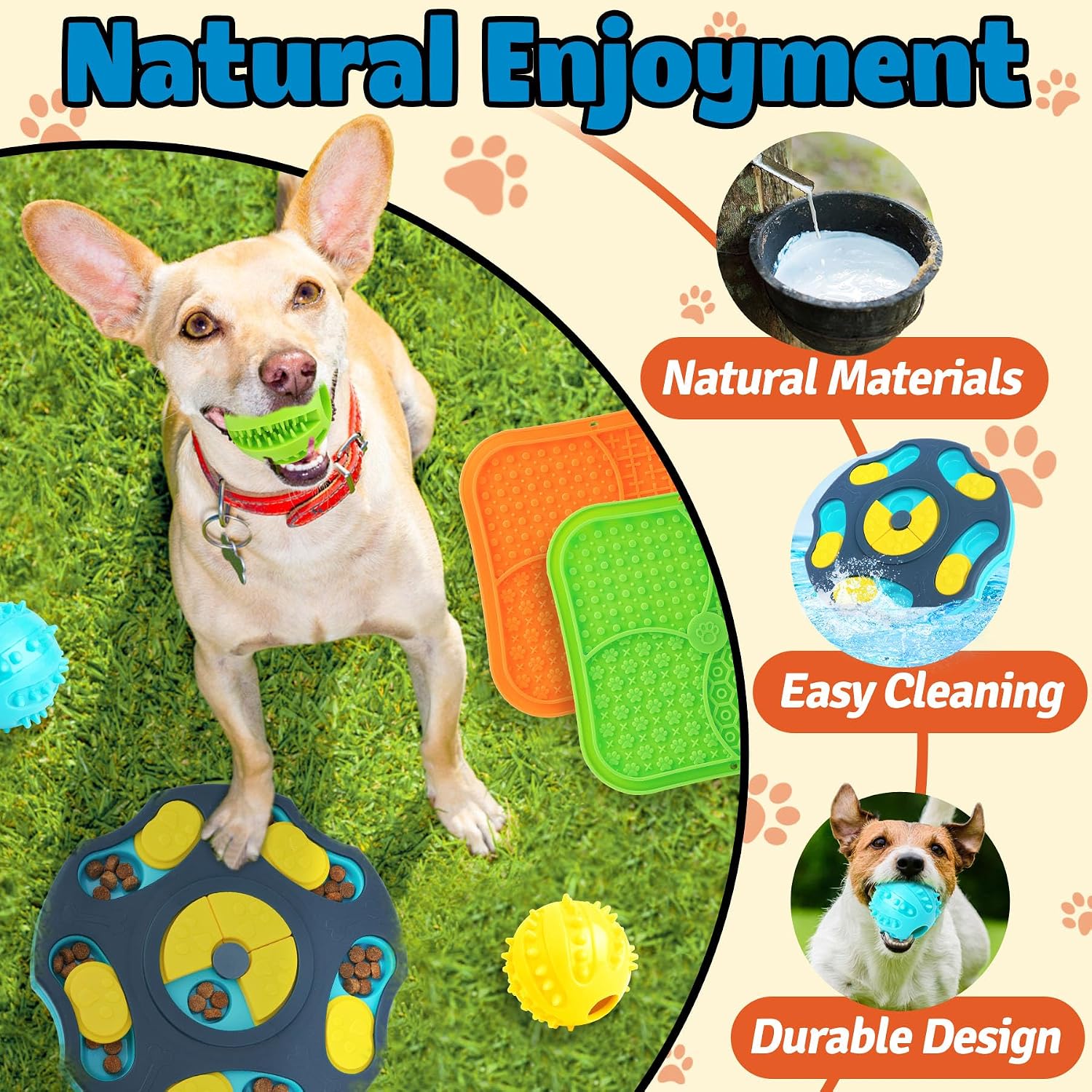 Forfon 9 Pack Dog Enrichment Toy Set with Puzzle Toy & Lick Mats | For Small & Medium Dogs,Multi-Level Challenge,Mental Stimulation,Slow Feeding Support,Interactive Play - Image 6