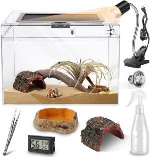 HELIME Reptile Tank 7 Piece Starter...