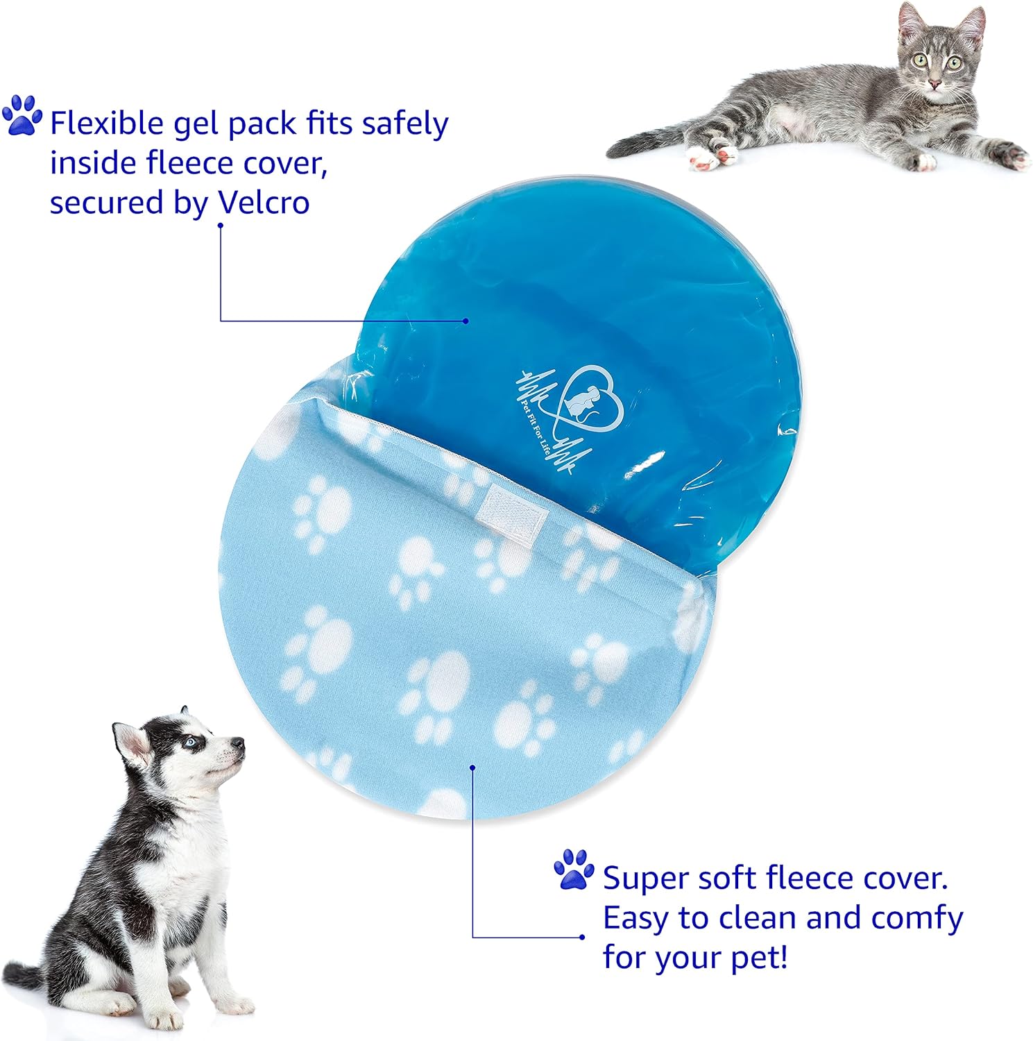 Pet Fit For Life Snuggle Soft Dog Cooling Pad & Pet Heating Pad Combo | Cooling & Heating Pad with Soft Fleece Cover and Cushioned Gel Filling for Cats, Dogs & Pets in Every Season Year-Round. - Image 4