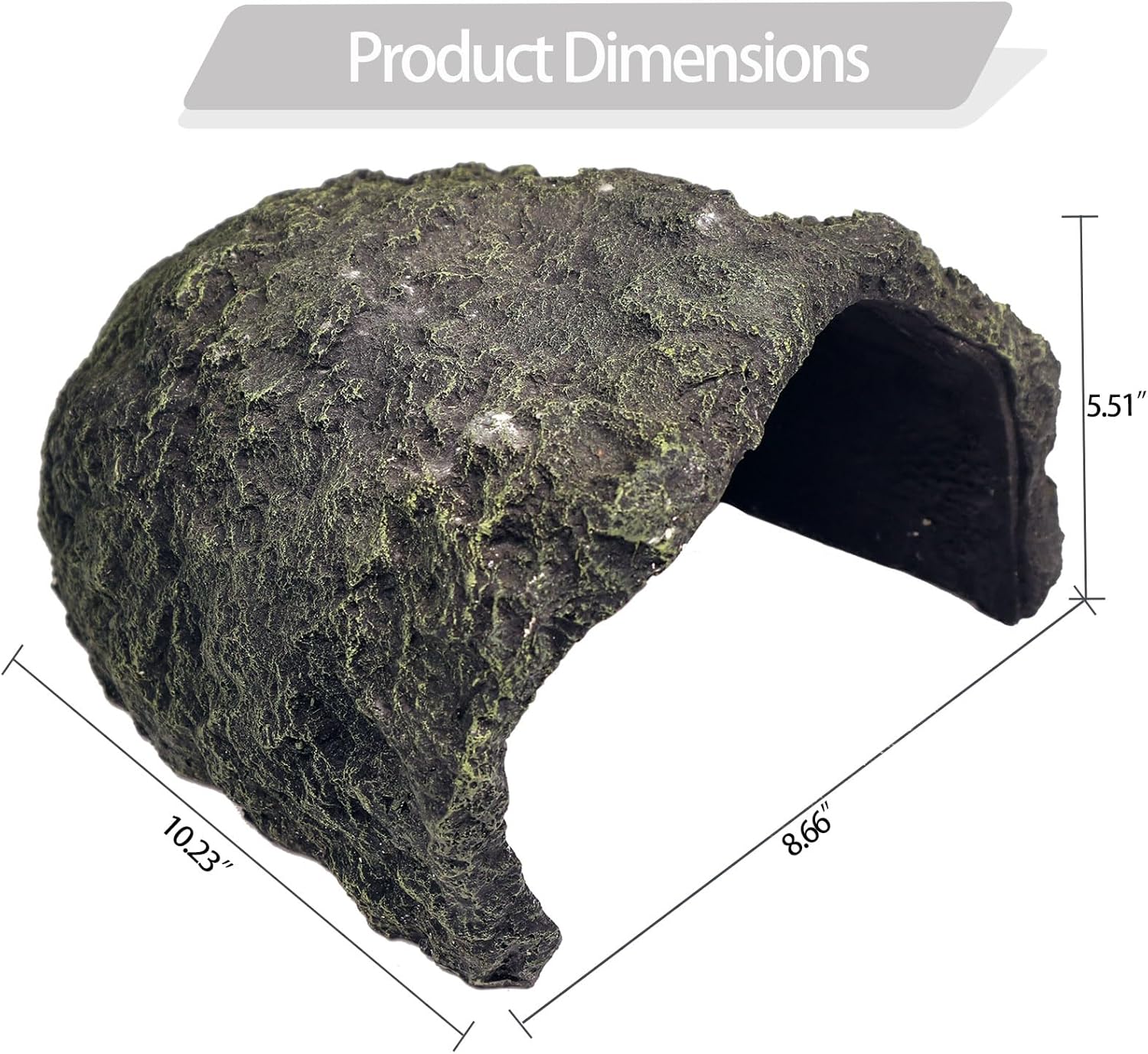 Extra Large Reptile Hide,Tortoise Hideout Cave, Resin Snake Hides,Turtle Basking Platform,Reptiles Habitat Decor with Smooth Edges for Bearded Dragons,Lizards,Geckos,Terrarium Habitat Decor - Image 6