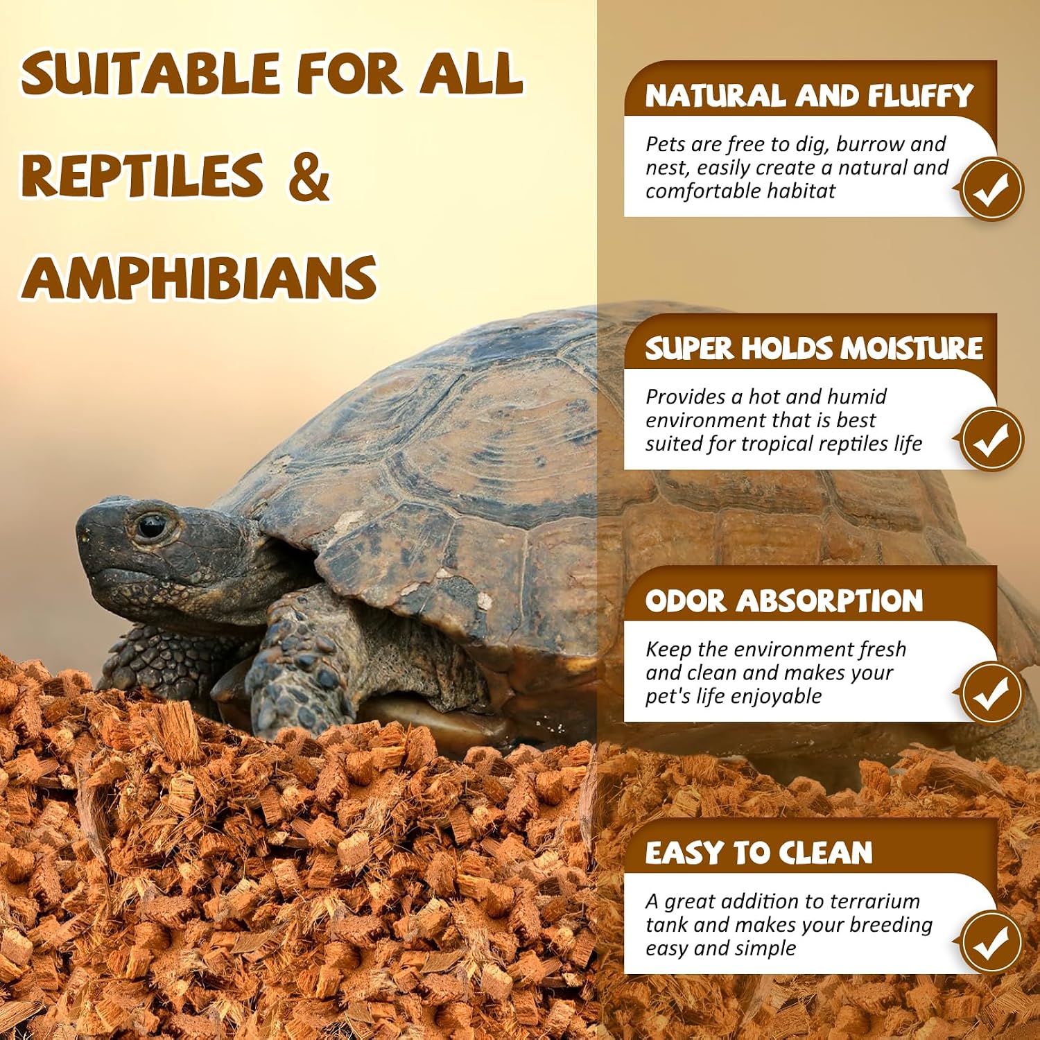 Legigo 2 Pack Coconut Chip Substrate for Reptiles, Natural Coco Husk Chip Reptiles Bedding, Compressed Coconut Chip Substrate for Snake, Tortoise, Ball Python, Gecko, Lizard Terrarium Tanks - Image 3