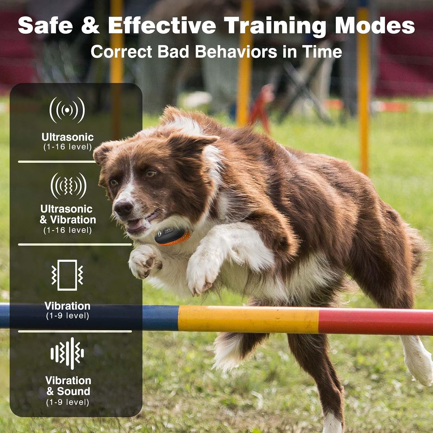 Vibrating Dog Collar No Shock - 3300ft Dog Training Collar with Remote for 10-120lbs Small Medium Large with Beep, Vibration, Ultrasonic Modes, Security Lock & No Prongs - Image 3