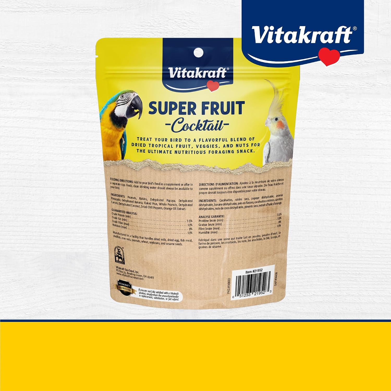 Vitakraft Super Fruit Cocktail Parrot and Cockatiel Treat 40 oz. - Image 7