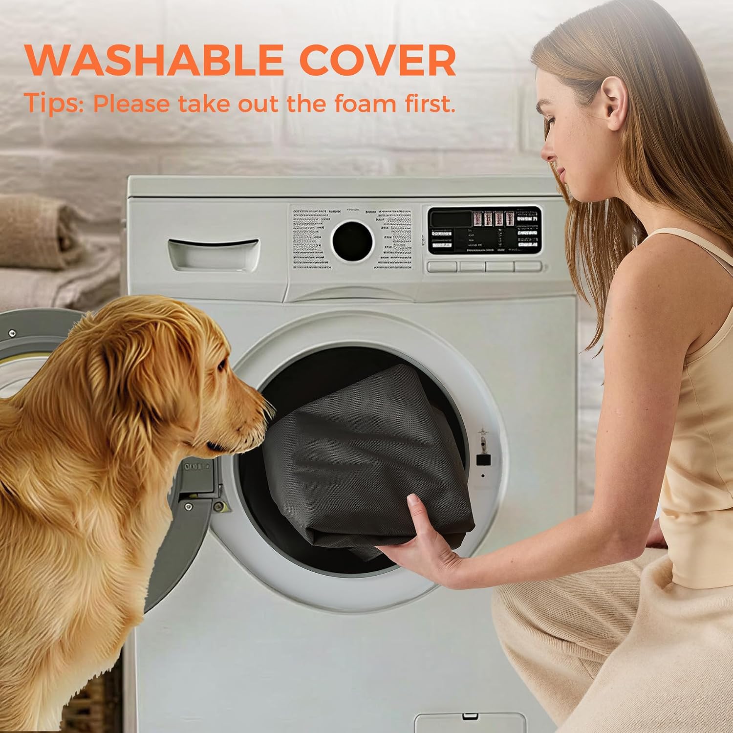 Outdoor Dog Bed Large Sized Dog, Waterproof Extra Large Dog Bed, 44x32x3.5 Inch, Orthopedic Dog Bed with Removable Washable Cover, Rectangle Egg Crate Foam Pet Bed for Outside, Dark Grey - Image 9