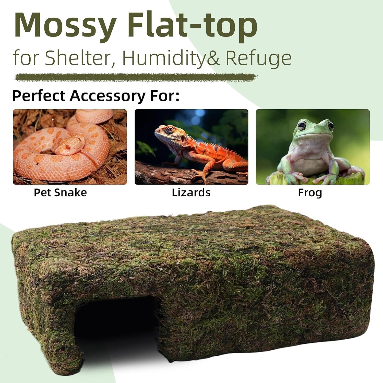 Yellow Mossy Cave Hide for Reptiles, Lizard Gecko Snake Shelter Hut | Yellow Color Lizard Moss Hideout, Snake Cave Hut, for Themed Terrarium Ideal for Gecko Hamster Snake to Rest & Hide - Image 5