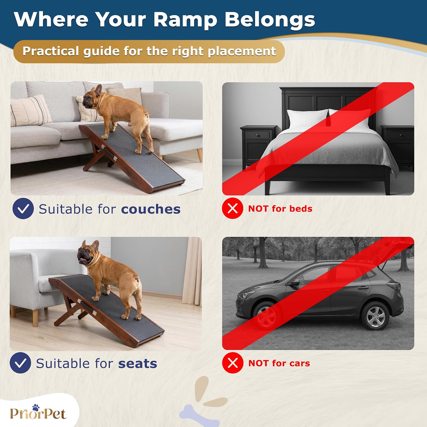 Dog Ramp for Couch – Non-Slip, Sturdy Build Foldable Wooden Dog Ramp – Supports up to 200 lbs – 7 Adjustable Heights (14"–20.5") – Enhanced Stability – Birchwood Pet Ramp for Small Dogs – Walnut - Image 12