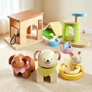 Tiny Land Wooden Dollhouse Animal S...