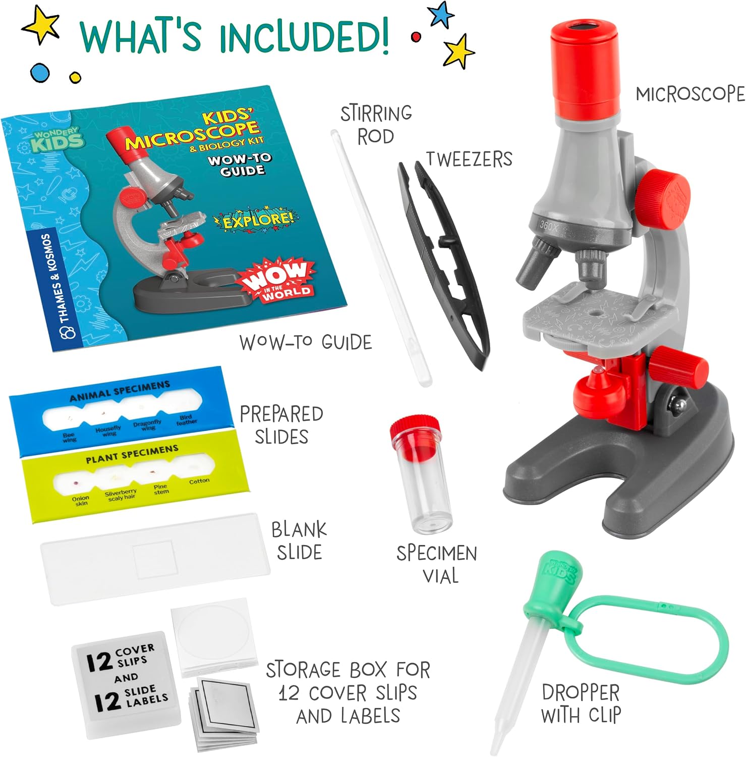 Wow in The World Kids’ Microscope & Biology Kit, Up to 720x Magnification, LED Illumination, Prepared & Blank Slides, Companion Audio Content, Beginner Science Gift for Ages 6+ by Thames & Kosmos - Image 4
