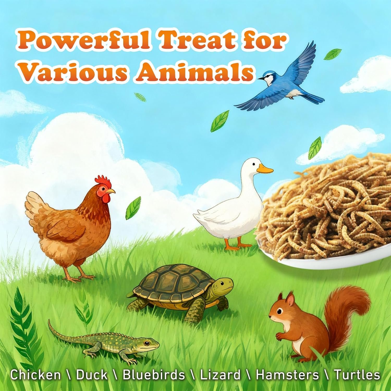 Amzey Dried Mealworms 11 LBS - 100% Natural for Chicken Feed, Bird Food, Fish Food, Turtle Food, Duck Food, Reptile Food, Non-GMO, No Preservatives, High Protein and Nutrition - Image 5