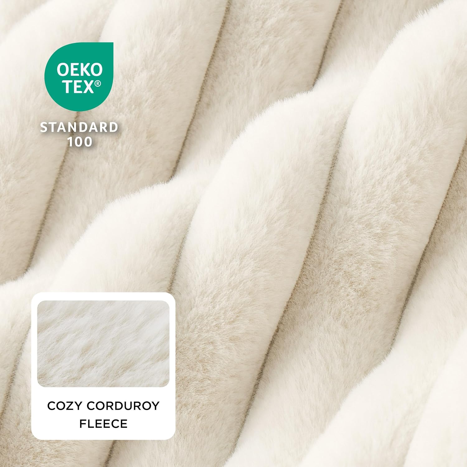 Bedsure ComfyFleece™ Cute Dog Bed for Small Dogs & Cats Washable,20in Cream | Furry Cat Beds For Indoor Cats,Square Orthopedic Corduroy Aesthetic Puppy Beds,Removable Cover,Non-Slip Bottom,up to 10 Lbs - Image 2