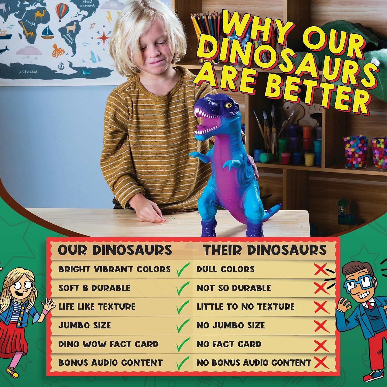 Wow in The World Soft Jumbo T-Rex | Kids Play Dinosaur | Learning Through Play | Includes Dinosaur Toy and Fun Fact Card - Image 7