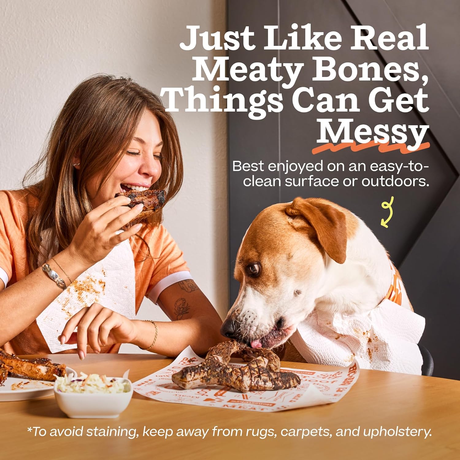 WOOF HonestChew Meaty Y-Gnawt Dog Chew Toy for Dogs 25-60 lbs | For small dogs, plant-based materials, splinter-resistant, beef covering, durable chew, supports dental care - Image 2