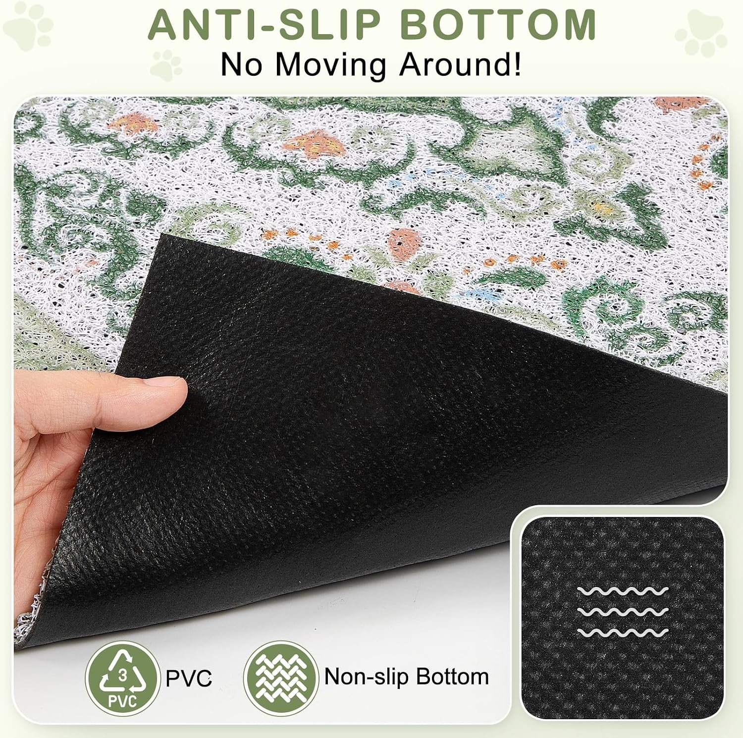 Unicorn Catcher 24"x15" Cat Litter Mat Non-Slip Washable Litter Box Mat | High-Density PVC Litter Catcher Mat Efficiently Traps Scattered Litter From Paws To Keep Floors Clean - Image 3