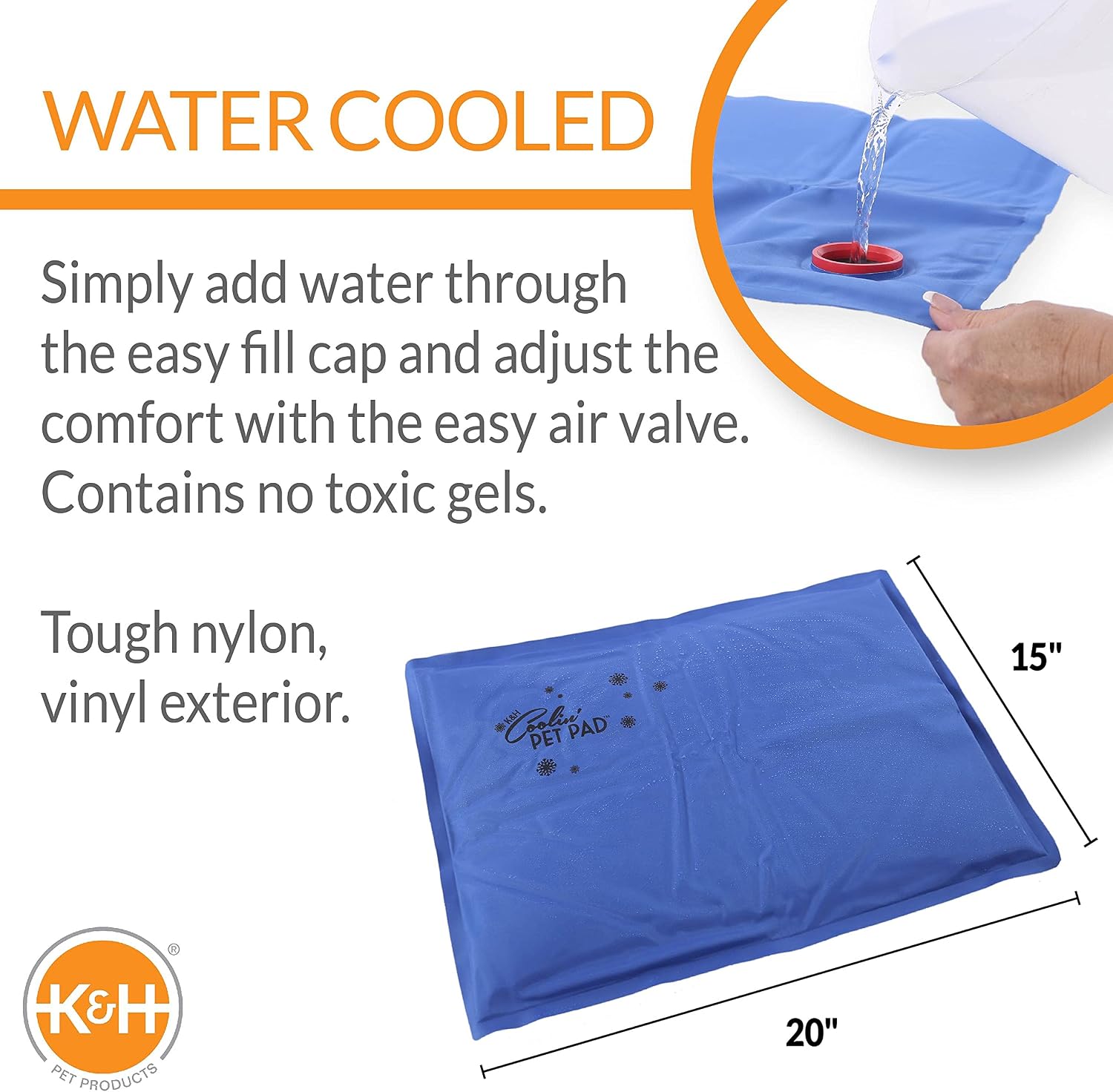 K&H Dog Cooling Mat, Coolin' Pet Pad - Medium 20x15in Chill Blue | Portable Cooling Mat for Dogs, Travel or in Home, Perfect for Carriers, Crates, Outdoor Houses, Yards, Porches, & Pet Beds - Image 2