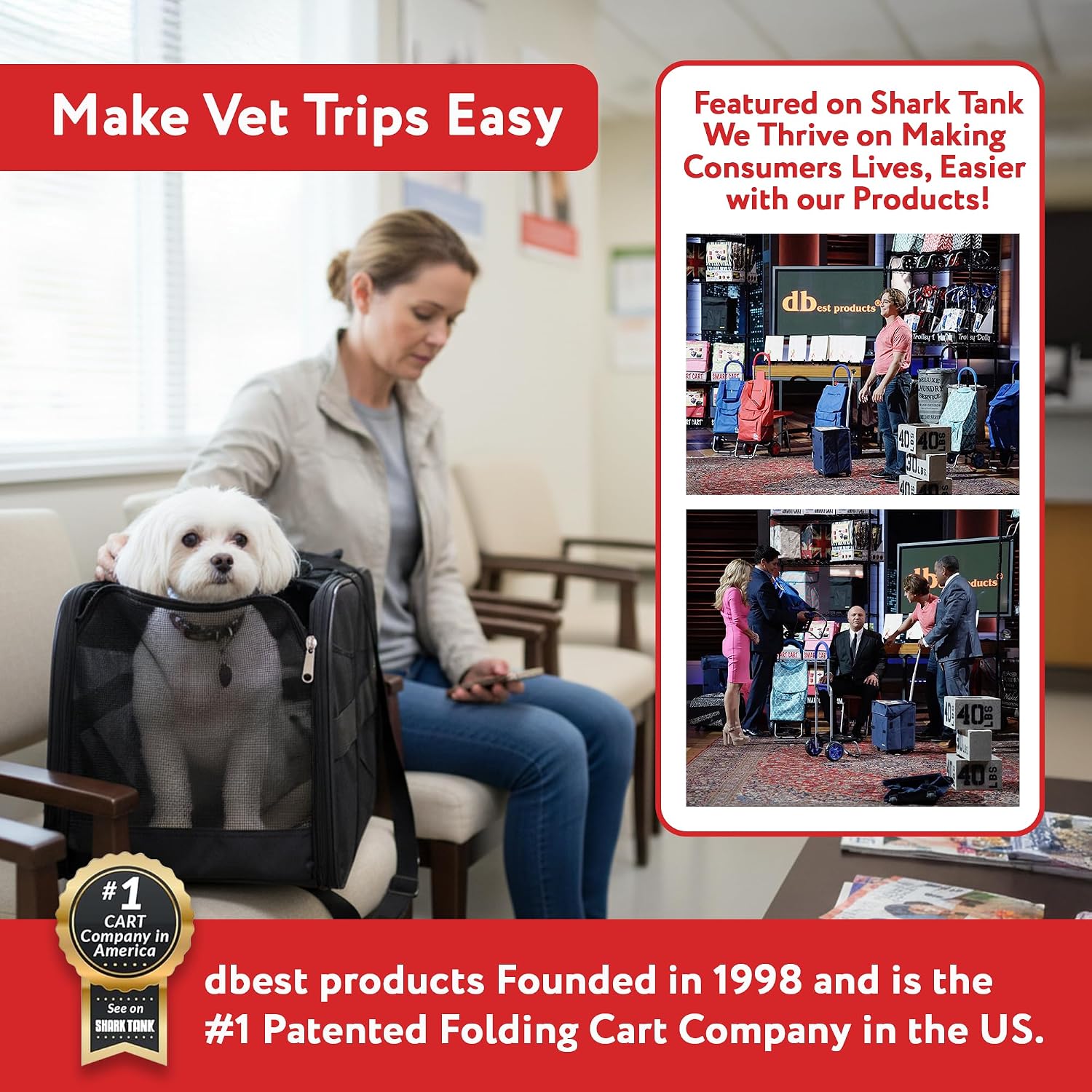 dbest products Rolling Pet Carrier with Wheels Airline Approved - TSA Dog Cat Carrier for Airplane Travel - Wheeled Pet Carrier 18x12x20 for Pets up to 24lbs - Collapsible Travel Bag - Image 9