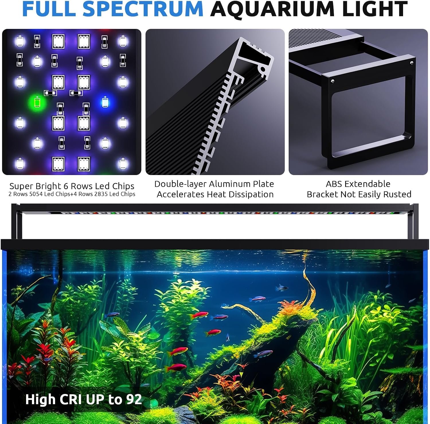 SEAOURA 24/7 Planted LED Aquarium Light for Fish Tank with Timer, 30-36 in | Fish Tank Light for Plants, Auto On Off with Timer, 9 Colors, Adjustable Brightness, Daylight & Moonlight, DIY and Weather - Image 5