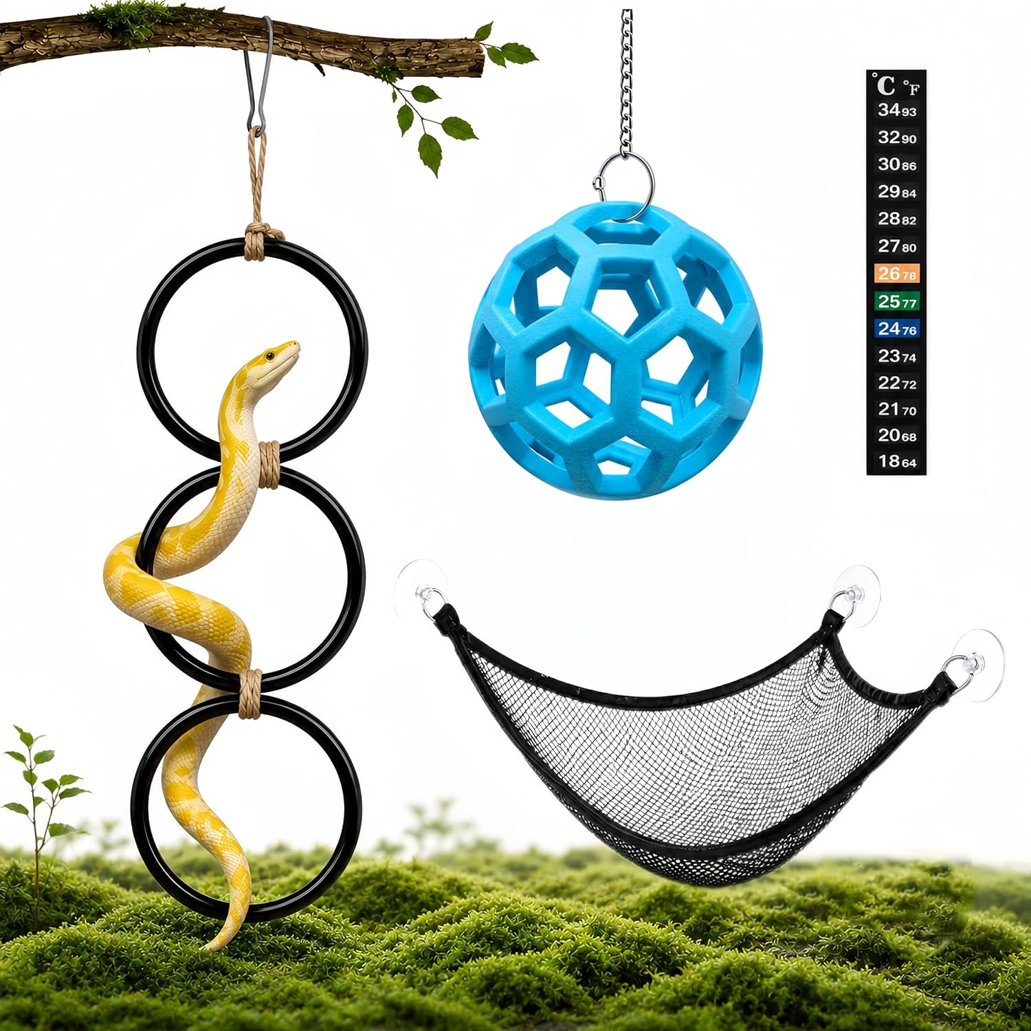 Snake Enrichment Toys Kit with Clim...