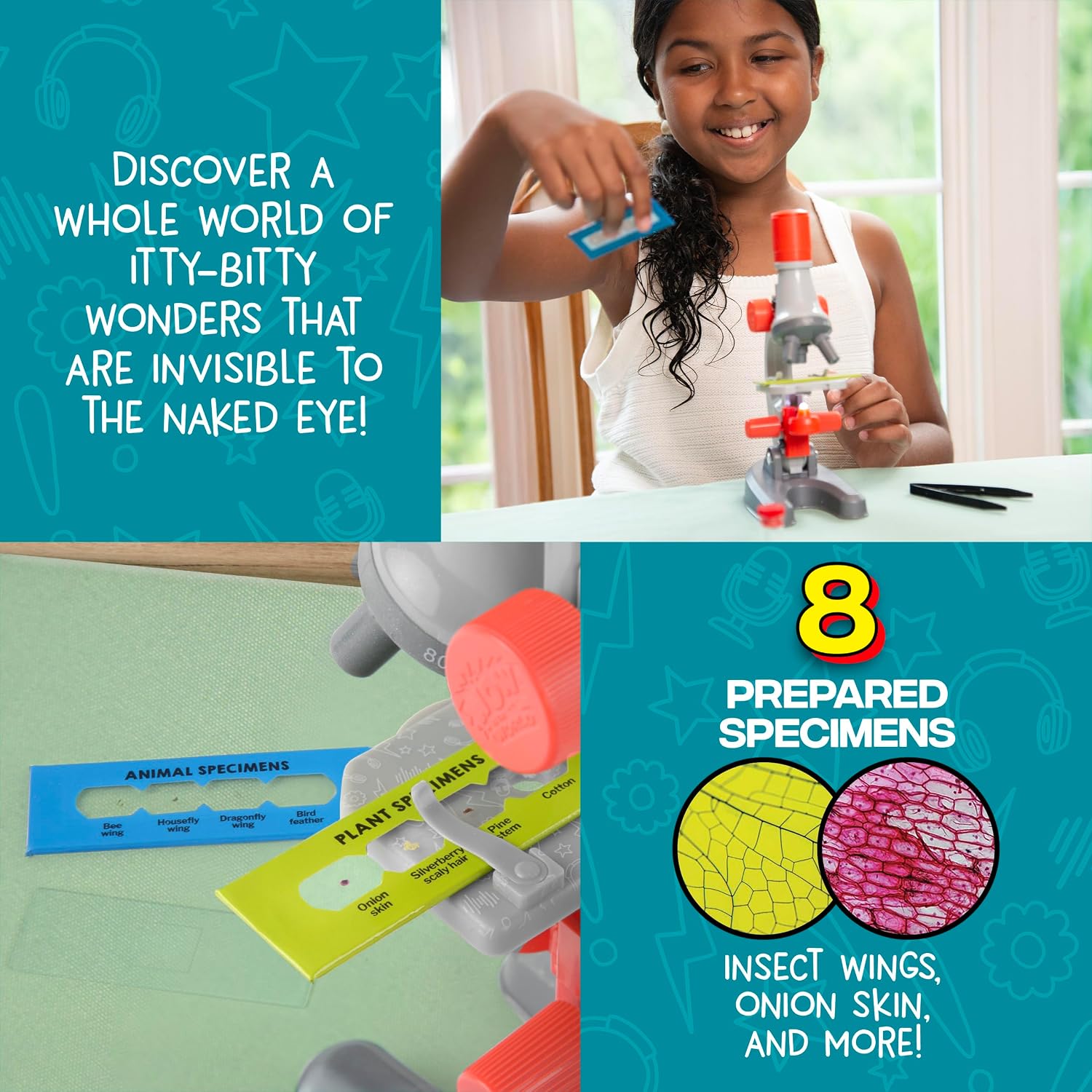 Wow in The World Kids’ Microscope & Biology Kit, Up to 720x Magnification, LED Illumination, Prepared & Blank Slides, Companion Audio Content, Beginner Science Gift for Ages 6+ by Thames & Kosmos - Image 2