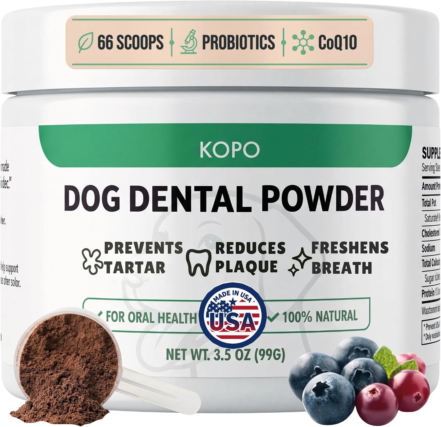 KOPO Dog Dental Powder | Plaque, Ta...