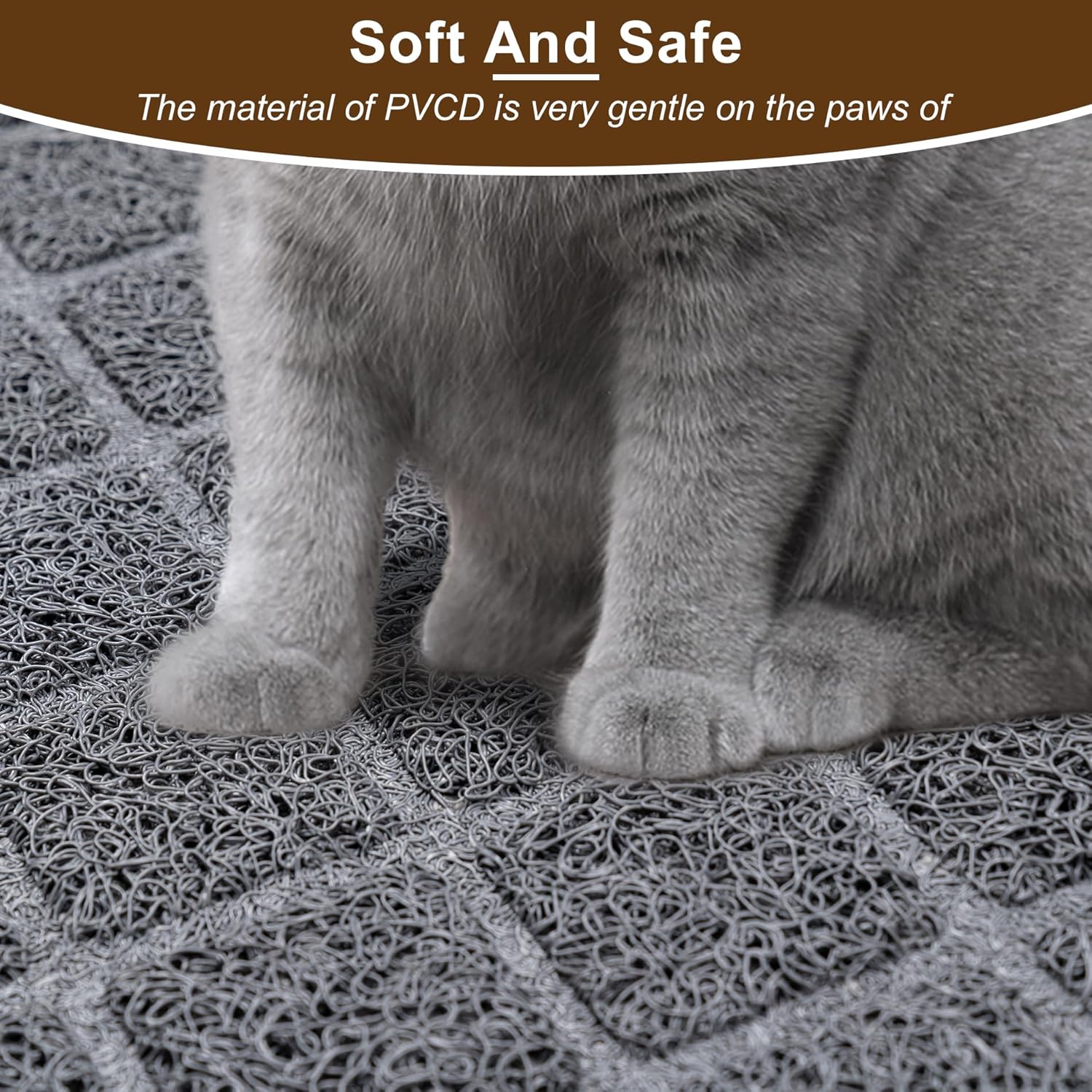 BOOMIBOO Cat Litter Mat Litter Box Mat,Litter Trapping Mat Premium Durable PVC Pad, 23 x 14 Inches, Easy to Clean,Non-Slip,Urine Waterproof - Image 4
