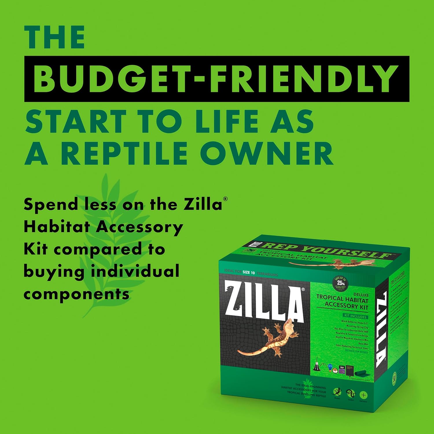 Zilla Tropical Habitat Accessory Kit, Starter Kit for Reptiles, Easy Start for Tropical-Dwelling Reptiles, Includes Lighting, Heating, Bedding and Food, Ideal for Size 10G Terrariums - Image 9