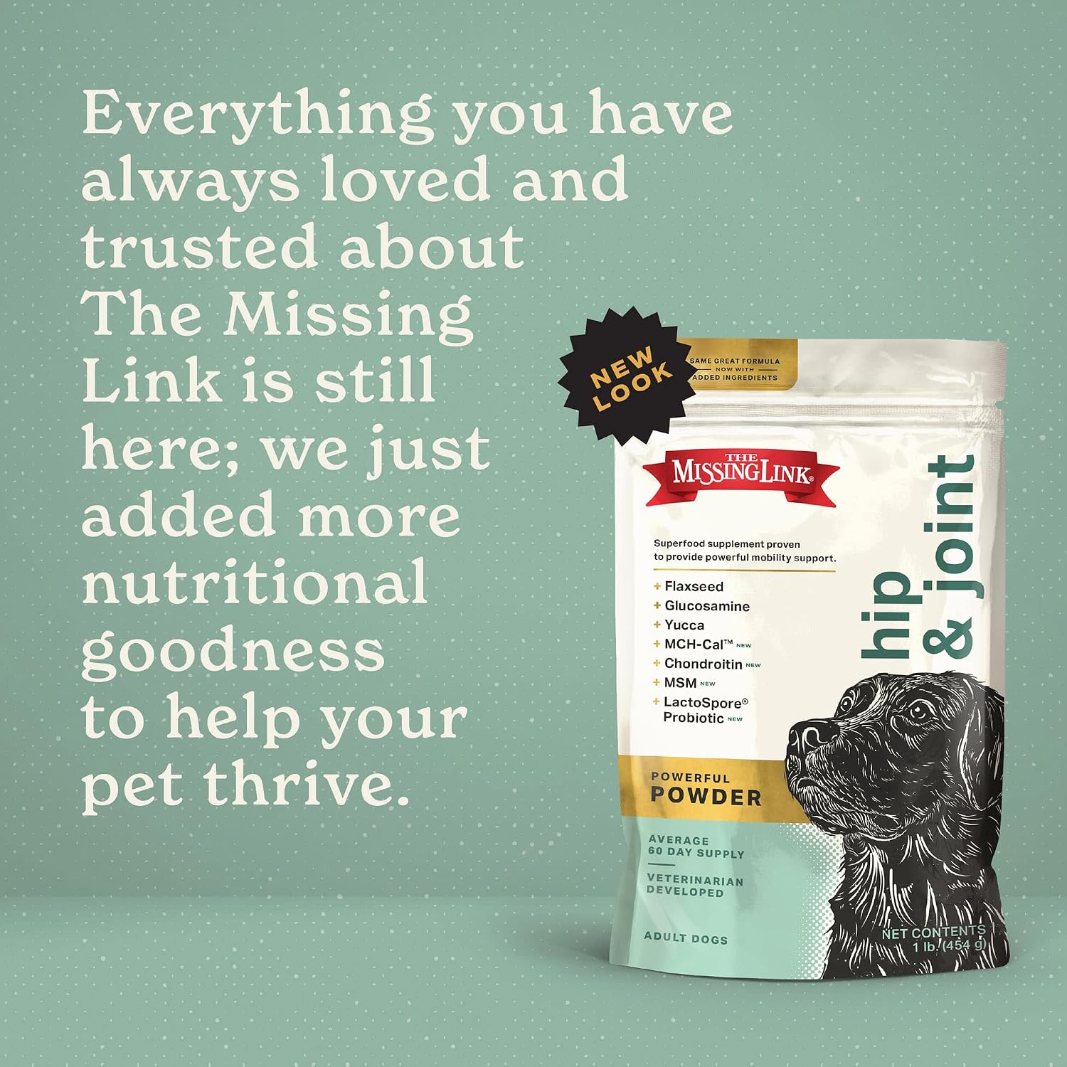The Missing Link Hip & Joint + Probiotics Supplement 1lb Bag - Superfood Powder for Dog Cartilage & Bone Health, Joint Mobility & Flexibility - Image 5