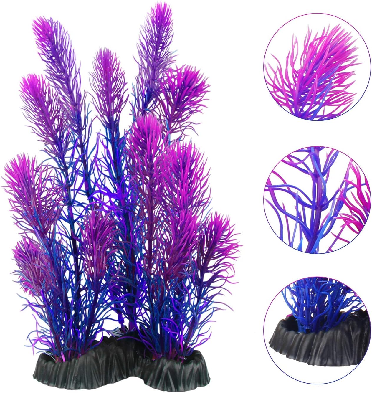 MyLifeUNIT Artificial Aquarium Plants, Plastic Fish Tank Plants for Aquarium Decorations, Pack of 7 (Style B) - Image 2