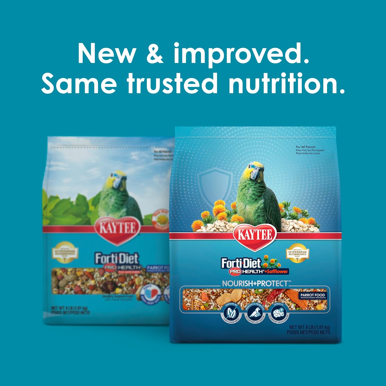 Kaytee Forti-Diet Pro Health+Safflower Nourish+Protect Parrot Food, Supports Breeding and Molting, Nutrition Backed by Science, Digestive and Brain Health, 4 pounds - Image 2