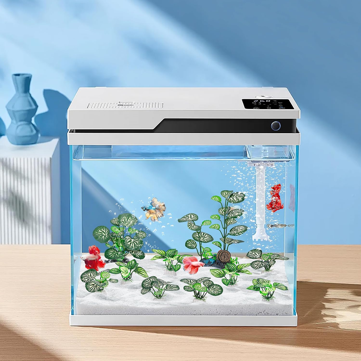 MyLifeUNIT Betta Fish Tank Decor Plants, 10 Pack Silk Aquarium Plants for Fish Tank Decorations, Betta Fish Leaf Pad for Sleeping Resting Hiding Playing - Image 3