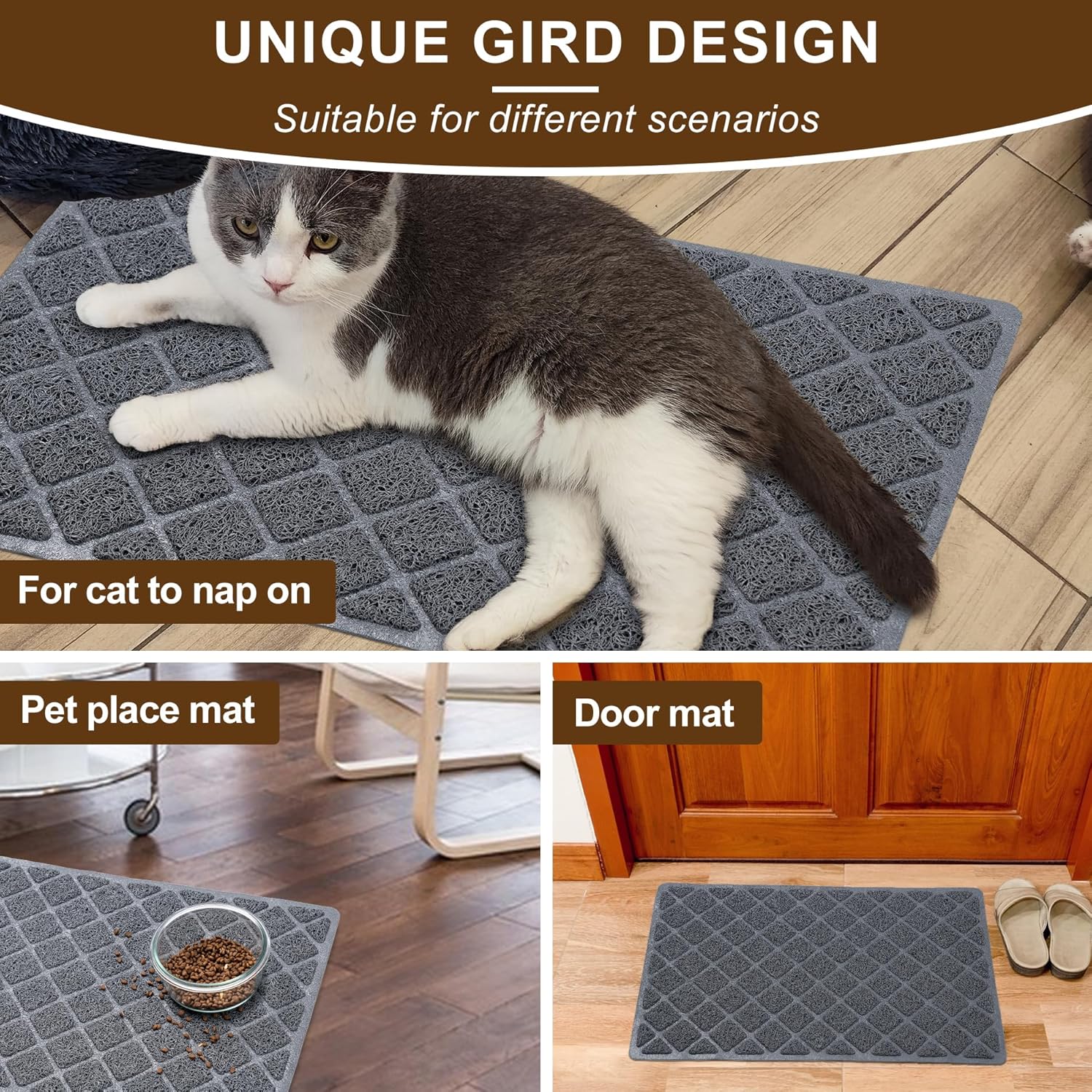 BOOMIBOO Cat Litter Mat Litter Box Mat,Litter Trapping Mat Premium Durable PVC Pad, 23 x 14 Inches, Easy to Clean,Non-Slip,Urine Waterproof - Image 7