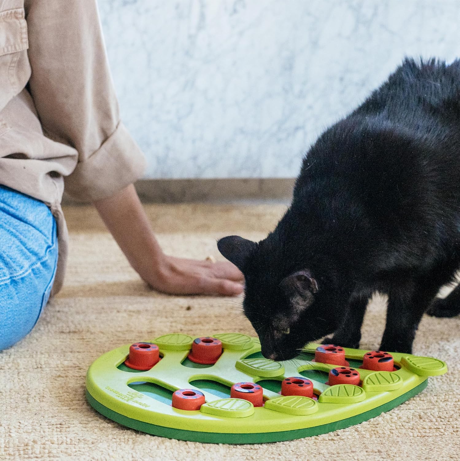Catstages Nina Ottosson Buggin’ Out Puzzle & Play Cat Puzzle Feeder – Interactive Treat Game for Indoor Cats, Level 2 Slow Feeder Enrichment Toy, 13.9" x 11.5" - Image 8