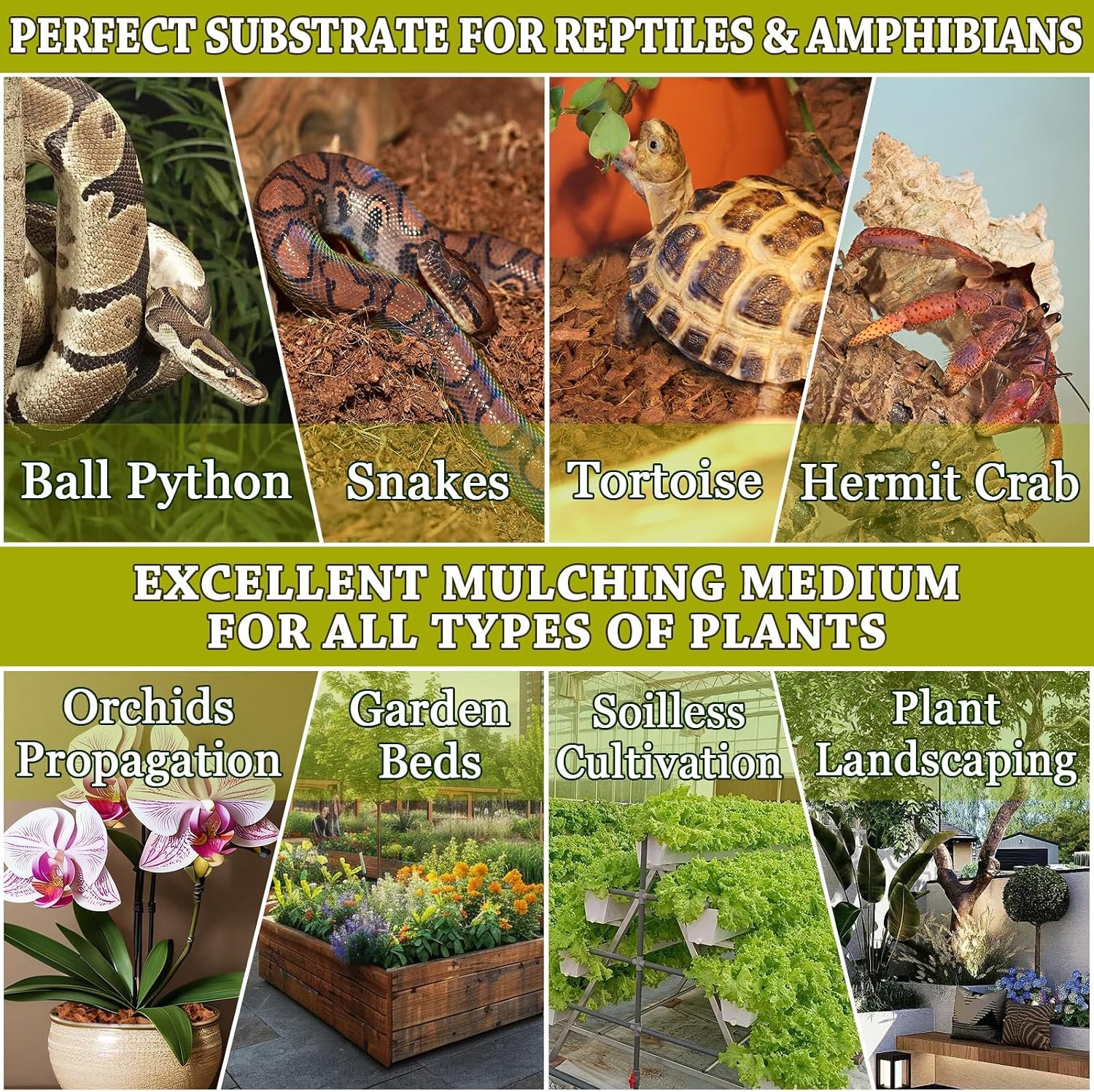ZeeDix Coconut Husk Chip Substrate for Reptiles, 6 Pack Coconut Husk Mulch | Organic Coco Coir Chips for Snake Habitat, Reptile Bedding for Ball Python, Tortoises, Geckos, Lizards Terrarium Tanks - Image 6