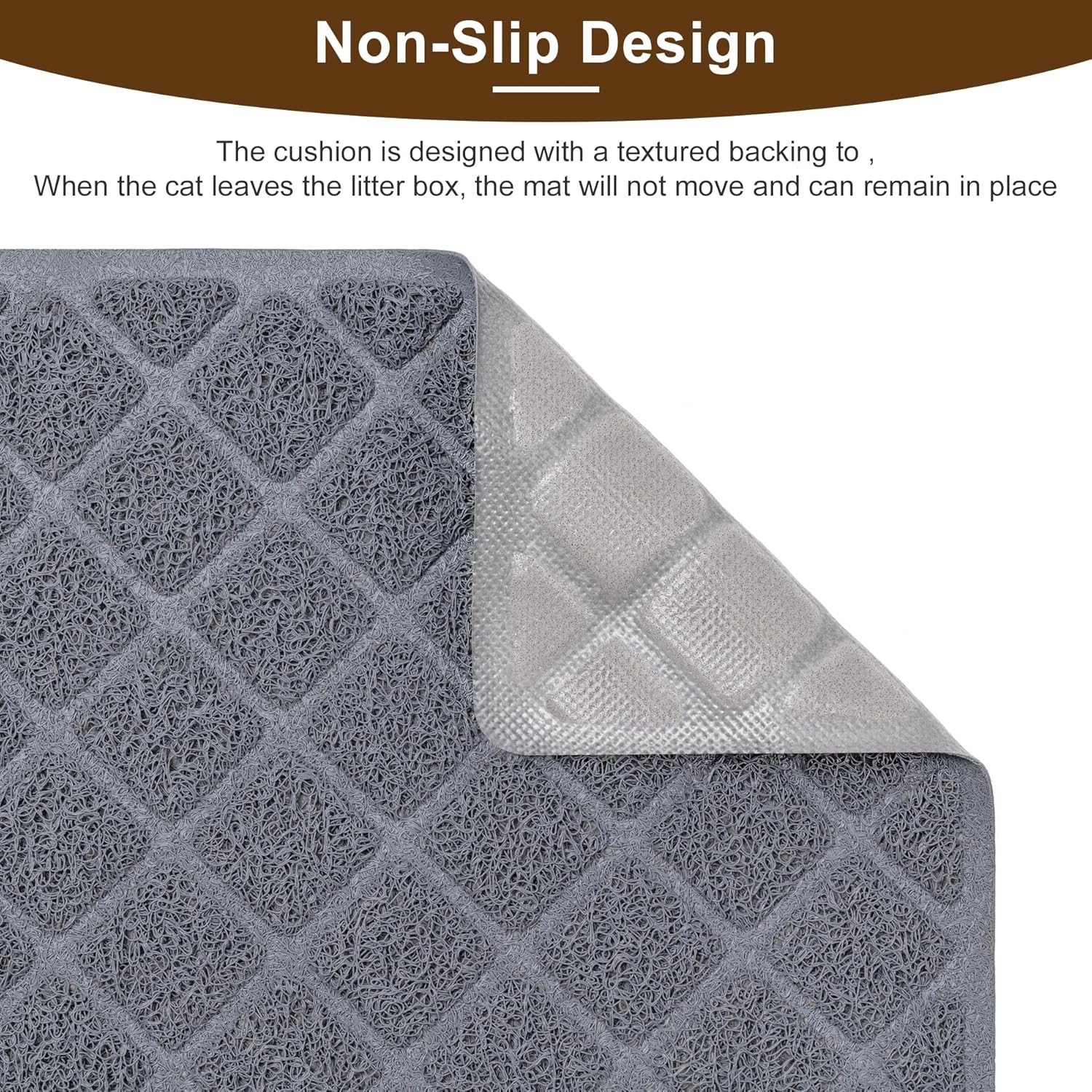 BOOMIBOO Cat Litter Mat Litter Box Mat,Litter Trapping Mat Premium Durable PVC Pad, 23 x 14 Inches, Easy to Clean,Non-Slip,Urine Waterproof - Image 3