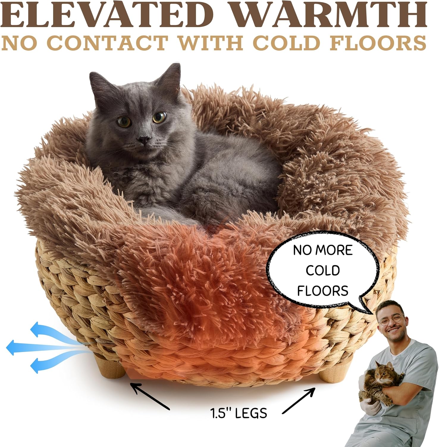 Cat Luxury Cat Bed for Indoor Cats, Plush Furniture for Comfort and Relaxation, Soft Covered Nest for Cats, Washable Warm Design with Modern Zen Style - Image 4